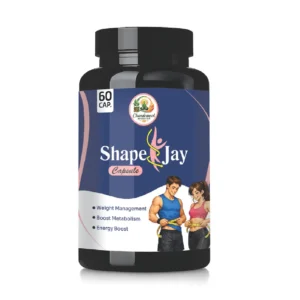 Achieve your fitness goals naturally with Chandramol Shape Jay Capsules. This Ayurvedic proprietary medicine is specifically designed to support healthy weight management by targeting slow metabolism and stubborn fat. The synergy of Guggulu (120mg), Garcinia (90mg), and Moringa helps regulate lipid metabolism and curb excessive cravings. Shape Jay provides a clean energy boost, ensuring that your weight loss journey doesn't leave you feeling drained. It also incorporates Triphala to ensure your digestive system is detoxified and efficient. Focus Areas: Weight management, metabolism boost, and energy boost. Dosage: One capsule twice a day or as directed by the physician.